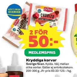 Coop Kryddiga korvar erbjuda