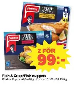 Coop FINDUS Fish & crisp/fish nuggets erbjuda