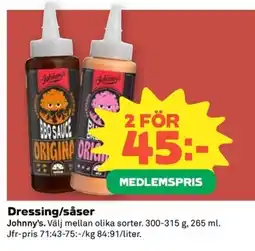 Coop JOHNNY'S Dressing/såser erbjuda