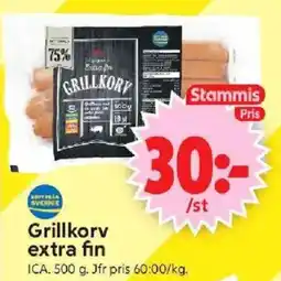ICA Supermarket ICA Grillkorv extra fin erbjuda