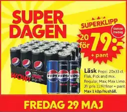 ICA Supermarket PEPSI Läsk erbjuda