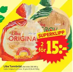 ICA Supermarket LIBA Tunnbröd erbjuda