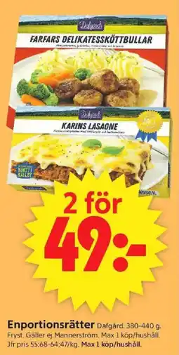 ICA Supermarket DAFGÅRD Enportionsrätter erbjuda