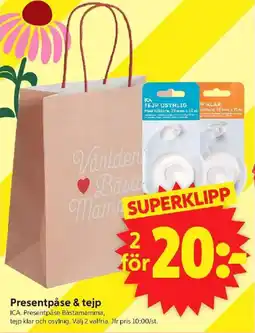 ICA Supermarket Presentpåse & tejp erbjuda