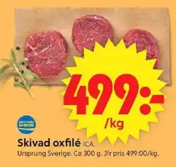 ICA Supermarket Skivad oxfilé erbjuda