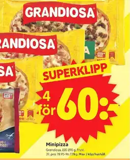ICA Supermarket GRANDIOSA Minipizza erbjuda