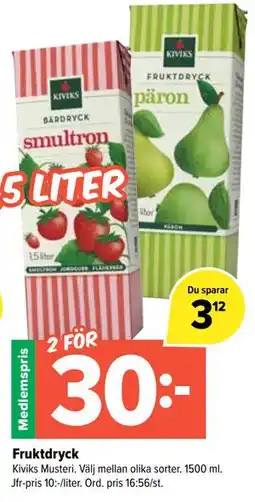 Coop Extra Fruktdryck, Medlemspris erbjuda