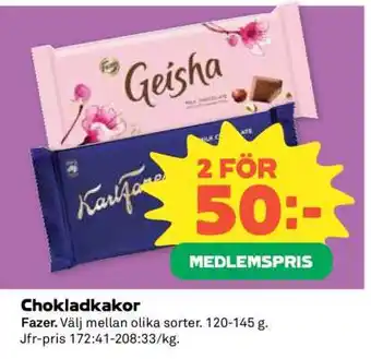 Coop Chokladkakor erbjuda