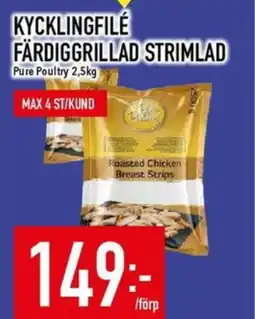 Matdax PURE POULTRY Kycklingfile färdiggrillad strimlad erbjuda