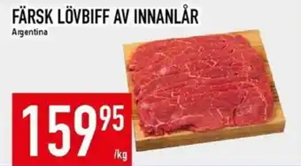 Matdax Färsk lövbiff av innanlår erbjuda