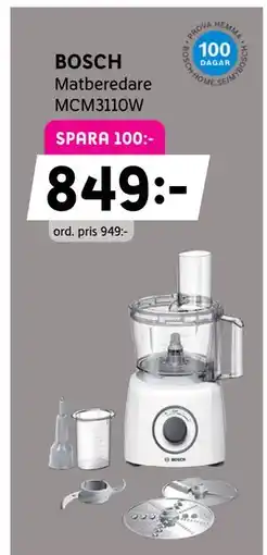 Elon BOSCH Matberedare MCM3110W erbjuda