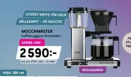 Elon MOCCAMASTER Kaffebryggare Automatic, Medlemspris erbjuda