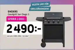 Elon ENDERS Gasolgrill San Diego 3, Medlemspris erbjuda
