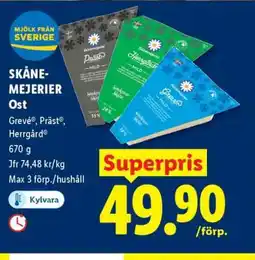 Lidl SKÅNE-MEJERIER Ost erbjuda