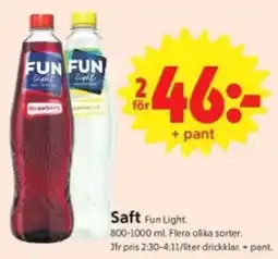 ICA Supermarket Saft Fun Light erbjuda
