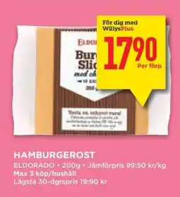 Willys HAMBURGEROST erbjuda