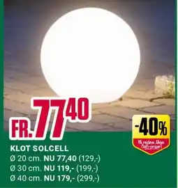 ÖoB KLOT SOLCELL Ø 20 cm erbjuda