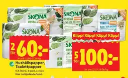 ICA Supermarket Hushållspapper, Toalettpapper erbjuda