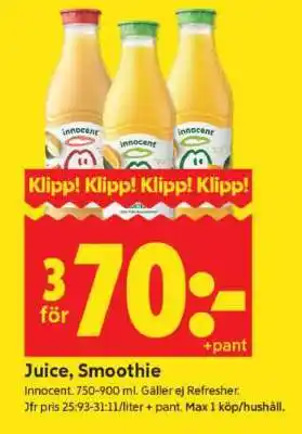 ICA Supermarket Juice, Smoothie erbjuda