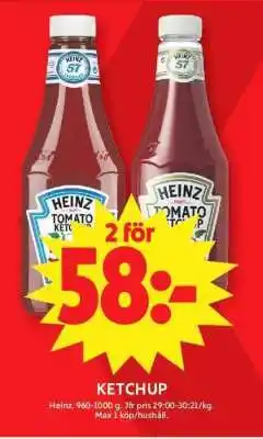 ICA Supermarket Heinz ketchup erbjuda