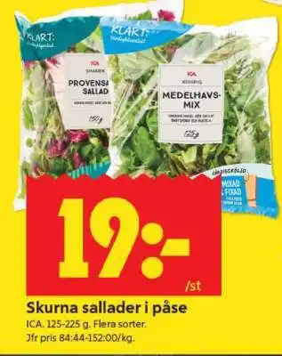 ICA Supermarket Skurna sallader i påse erbjuda