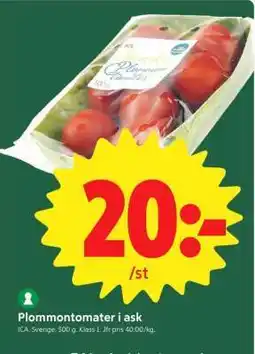 ICA Supermarket Plommon tomater i ask erbjuda