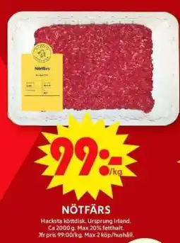 ICA Supermarket Nötfärs erbjuda