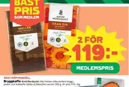 Coop Bryggkaffe Arvid Nordquist erbjuda