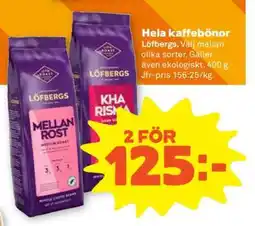 Stora Coop HELA KAFFEBÖNOR Löfbergs erbjuda