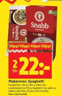 ICA Supermarket MAKARONER, SPAGHETTI erbjuda