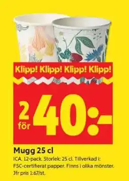 ICA Supermarket Mugg 25 cl erbjuda