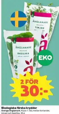 Coop Ekologiska färska kryddor erbjuda