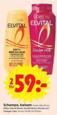 ICA Supermarket Elvital Shampoo and Conditioner erbjuda