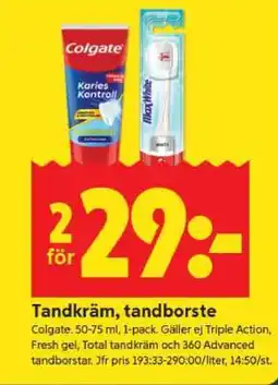 ICA Supermarket Tandkräm, Tandborste erbjuda