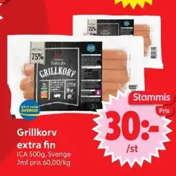 Nya Pulsen ICA Grillkorv extra fin erbjuda