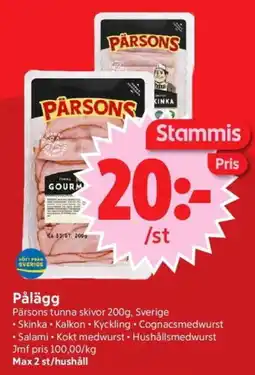 Nya Pulsen PARSONS Pålägg erbjuda