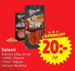 Nya Pulsen KOTIVARA Salami erbjuda