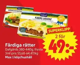 Nya Pulsen DAFGÅRDS Färdiga rätter erbjuda