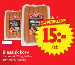 Nya Pulsen BALCERZAK Klassisk korv erbjuda