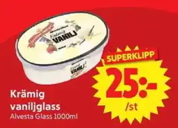 Nya Pulsen ALVESTA GLASS Krämig vaniljglass erbjuda
