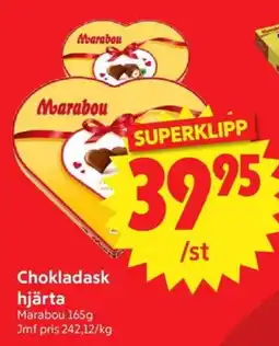 Nya Pulsen MARABOU Chokladask hjärta erbjuda
