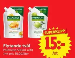 Nya Pulsen PALMOLIVE Flytande tvål erbjuda