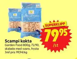 Nya Pulsen GARDEN FOOD Scampi kokta erbjuda