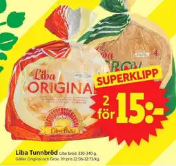 ICA Supermarket LIBA Tunnbröd erbjuda