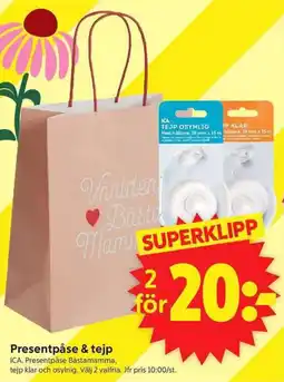 ICA Supermarket Presentpåse & tejp erbjuda