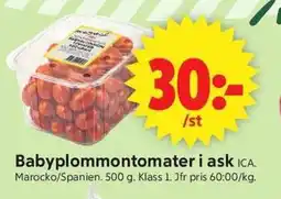 ICA Supermarket ICA Babyplommontomater i ask erbjuda