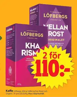ICA Supermarket LÖFBERGS Kaffe erbjuda