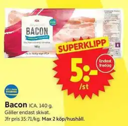 ICA Supermarket ICA Bacon erbjuda