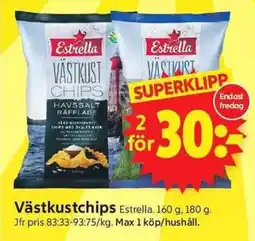 ICA Supermarket ESTRELLA Västkustchips erbjuda