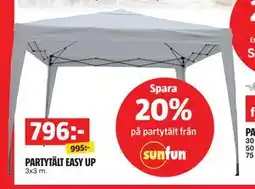 Bauhaus Spara 20% på partytält från sunfun erbjuda